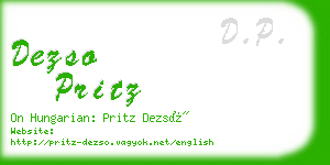 dezso pritz business card